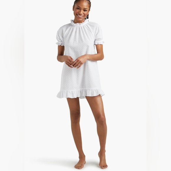 Hill House The Katherine Nap Dress In Sheer White Swiss Dot - Picture 2 of 9